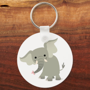 Curious Cartoon Elephant Keychain