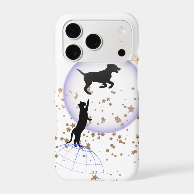 Curious cat and running dog (Back)