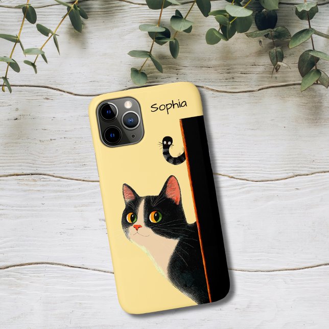 Curious Cat and Sneaky Worm Case-Mate iPhone Case (Creator Uploaded)