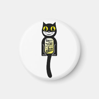 Curious Cat Black Yellow Magnet