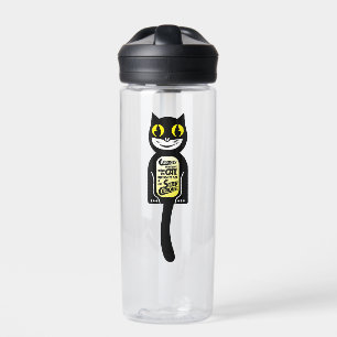 Curious Cat Black Yellow Water Bottle