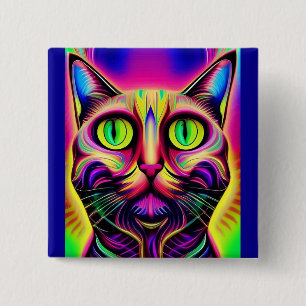 curious cat button