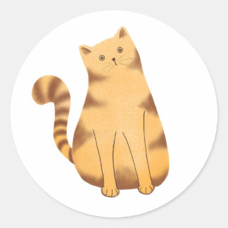 Curious Cat Classic Round Sticker