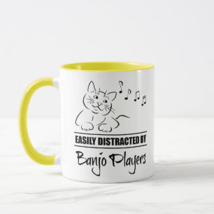Curious Cat Easily Distracted by Banjo Players Mug