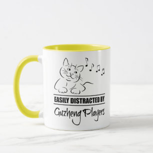Curious Cat Easily Distracted by Guzheng Players Mug