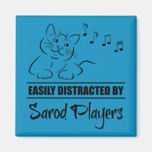 Curious Cat Easily Distracted by Sarod Players Magnet