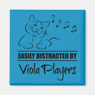 Curious Cat Easily Distracted by Viola Players Magnet