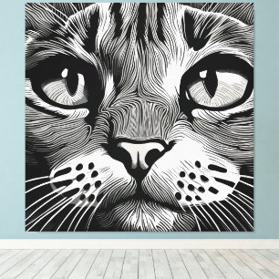 Curious Cat face Canvas Print