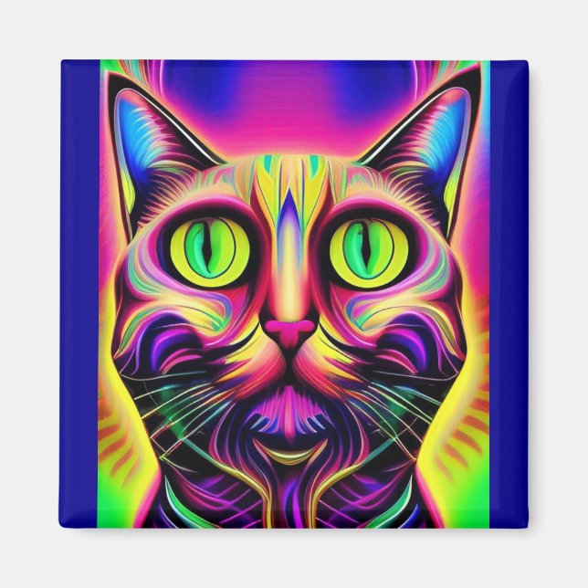 curious cat magnet (Front)