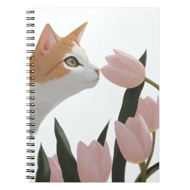 Curious Cat Spring Floral Notebook (Front)