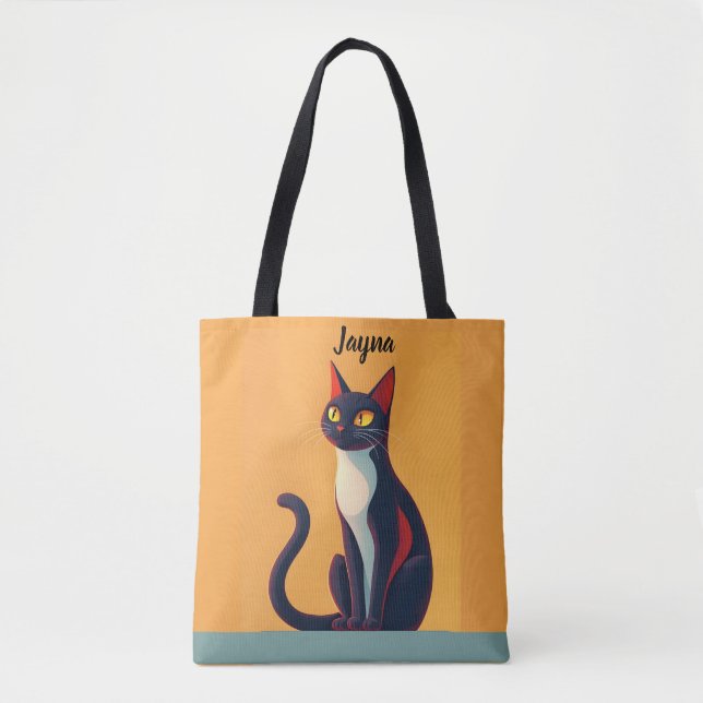 Curious Cat Tote Bag (Front)