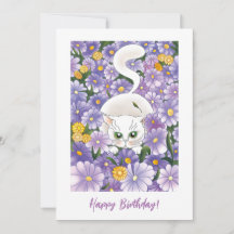 Curious Cat Vintage Birthday Greetings Card