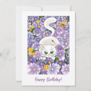 Curious Cat Vintage Birthday Greetings Card