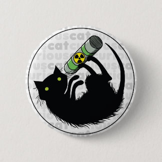 Curious Cat with Uranium 6 Cm Round Badge