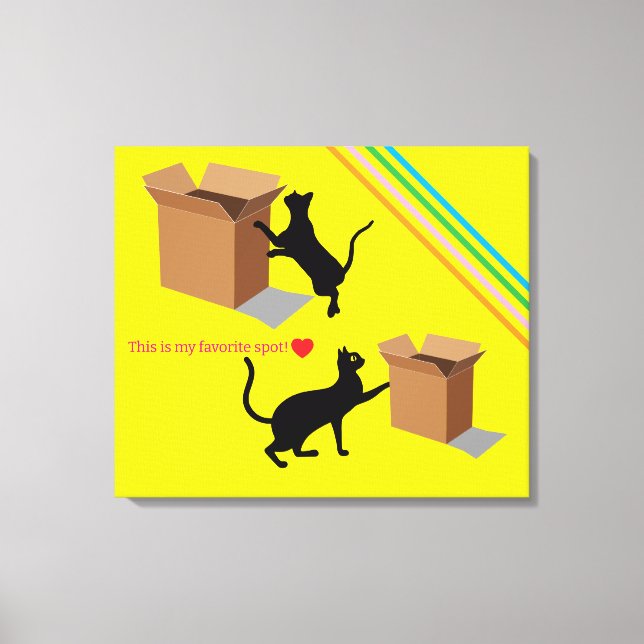 Curious Cats and Their Favorite Box Canvas Print (Front)