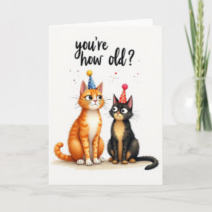 Curious Cats Birthday Age Card