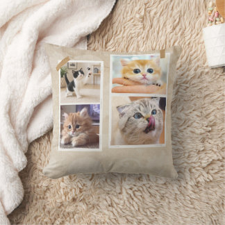 Curious Cats Collage Cushion