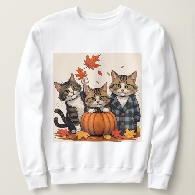 Curious cats - Cosy Autumn Sweatshirt (Design Front)