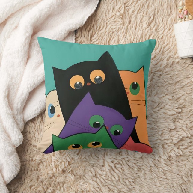 Curious Cats Cushion (Blanket)