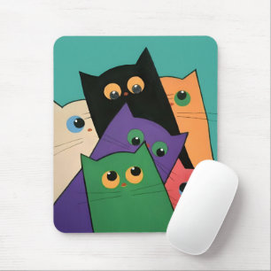 Curious Cats Mouse Mat
