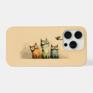 Curious Cats – Whimsical Cat Art iPhone 15 Pro Case