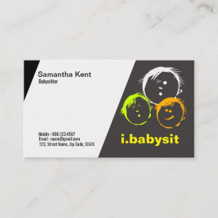 Curious Children Faces Babysitter Business Card