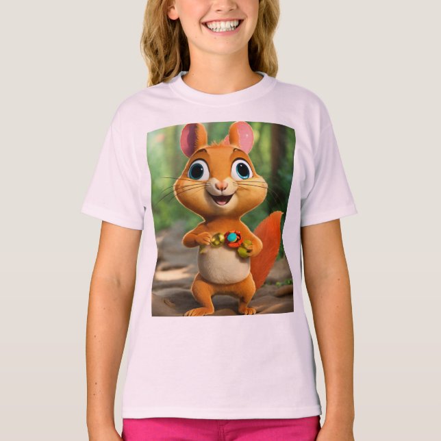 Curious Chipmunk Forest Adventure T-Shirt Designs (Front)