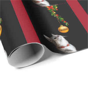 Curious Christmas kitty Wrapping Paper