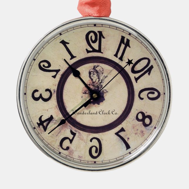 Curious Clock 1 Metal Tree Decoration (Front)