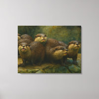 Curious Company – Otter Family on the Rocks
