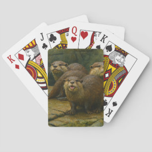 Curious Company – Otter Family on the Rocks Playing Cards