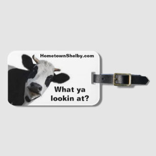 Curious Cow Luggage Tag