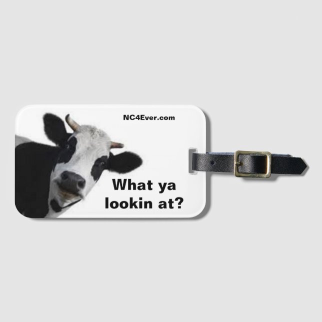 Curious Cow Luggage Tag (Front Horizontal)