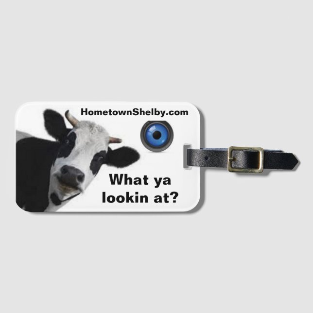Curious Cow Luggage Tag (Front Horizontal)