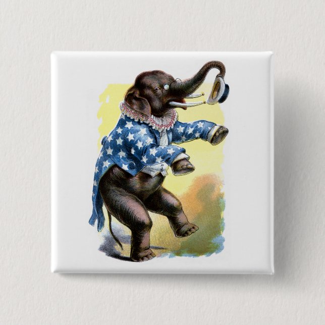Curious Creatures - Elephant 15 Cm Square Badge (Front)