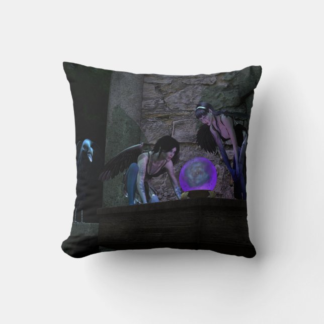 Curious Crow Faeries Cushion (Front)