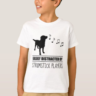 Curious Dog Distracted by Strumstick Players T-Shirt