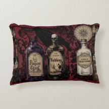 Curious Elixirs and Raven Large Long Throw Pillow