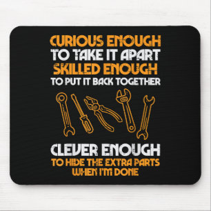 Curious Enough To Take It Apart Car Auto Garage Me Mouse Mat