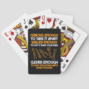 Curious Enough To Take It Apart Car Auto Garage Me Playing Cards