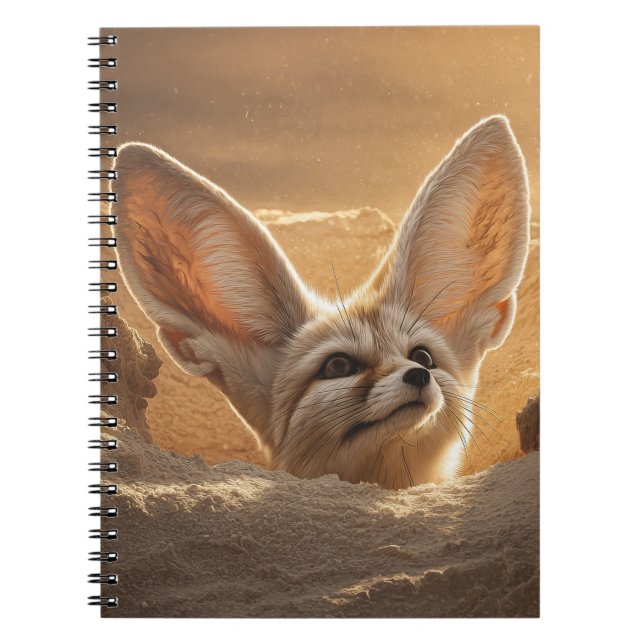 Curious Fennec Fox Desert Art Notebook (Front)