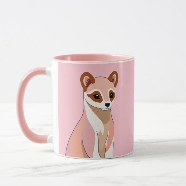 Curious Ferret Pastel Colours Mug (Left)