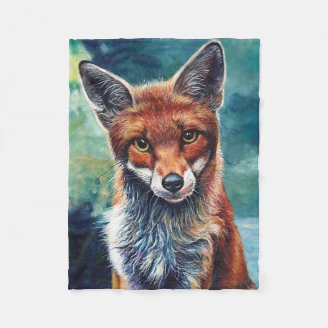 Curious Fox Fleece Blanket (Front)
