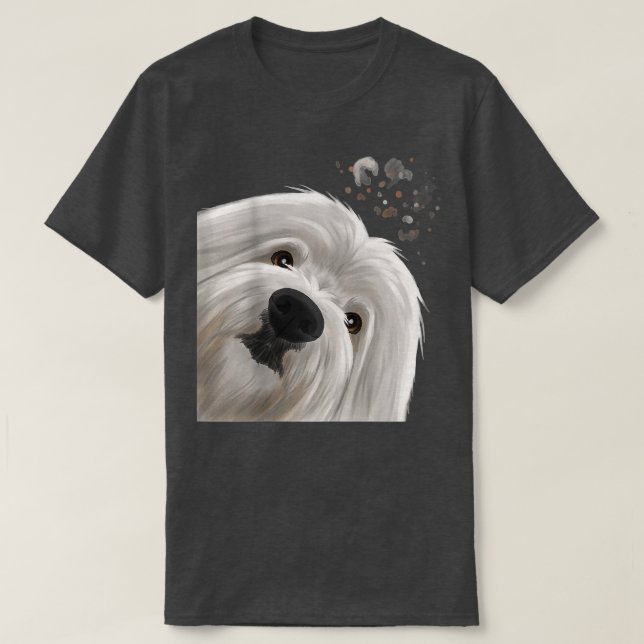 Curious Funny Dog Coton de Tulear  T-Shirt (Design Front)