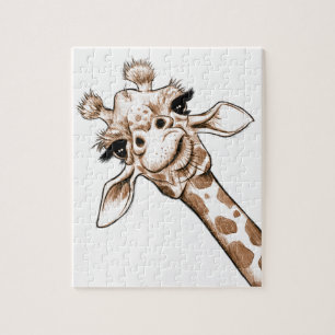 Curious Giraffe Art Jigsaw Puzzle