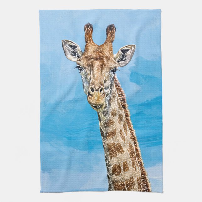 Curious Giraffe Tea Towel (Vertical)