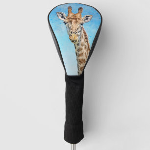 Curious Giraffe with Blue Confetti Sky Golf Head Cover