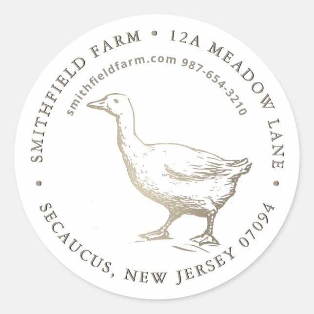 Curious Goose Farm or Business Label  (Front)