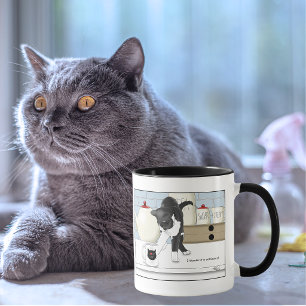 Curious Grey White Cat Funny Tea Mug Kitchen
