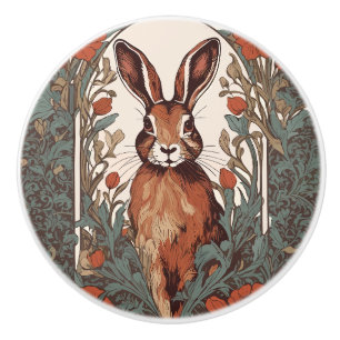 Curious Hare William Morris Inspired Floral Ceramic Knob
